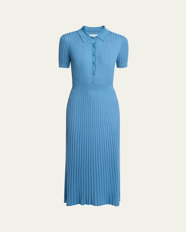 Amor Ribbed Cashmere Maxi Shirtdress